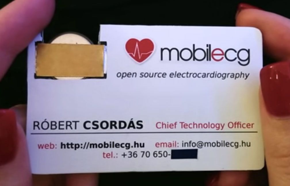 This cool business card doubles as a pulse rate checker