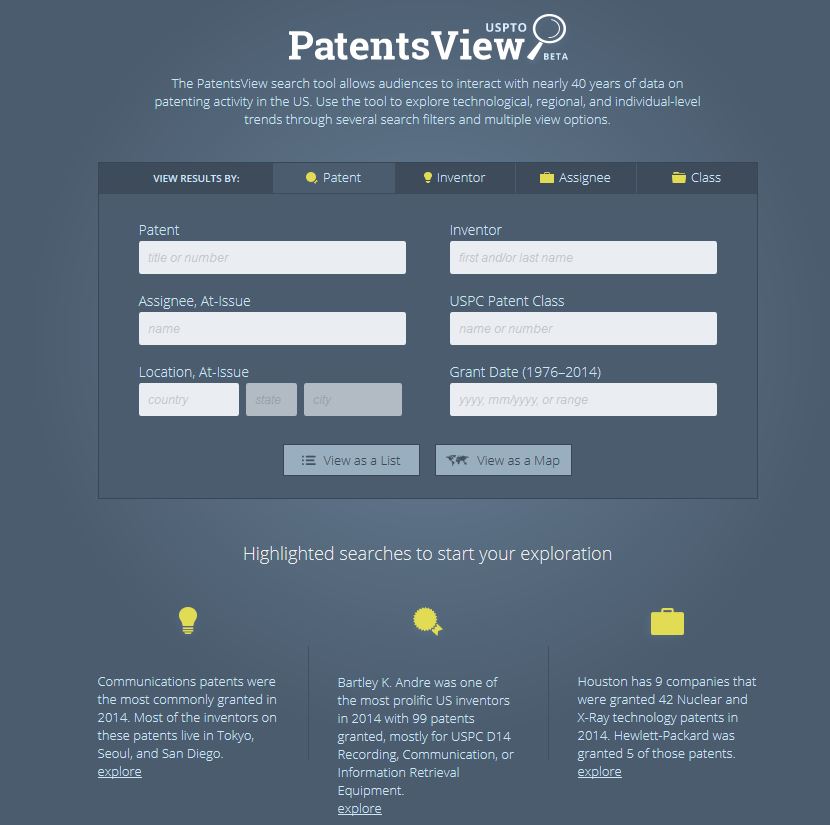 USPTO Launches New Interactive Patent Search Tool